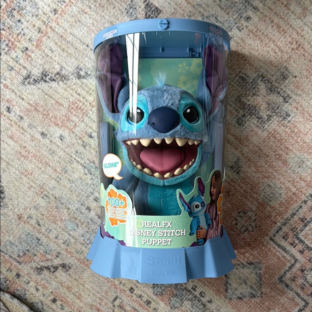 New in box Disney RealFX Stitch Puppet - Blue and Purple